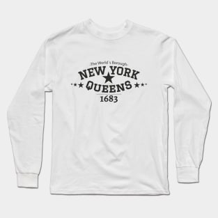 New York Queens - Queens Schriftzug - Queens college style Logo Long Sleeve T-Shirt